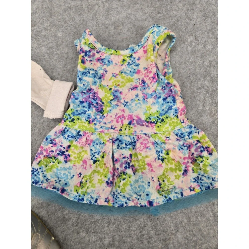 American Girl Doll JLY Meet Truly Me‎ Floral Dress Fan Top Shirt Shoes Lot Of 3